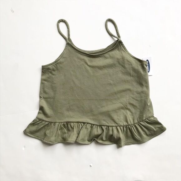 Old Navy NWT olive peplum tank top M(8Y) - Picture 1 of 5